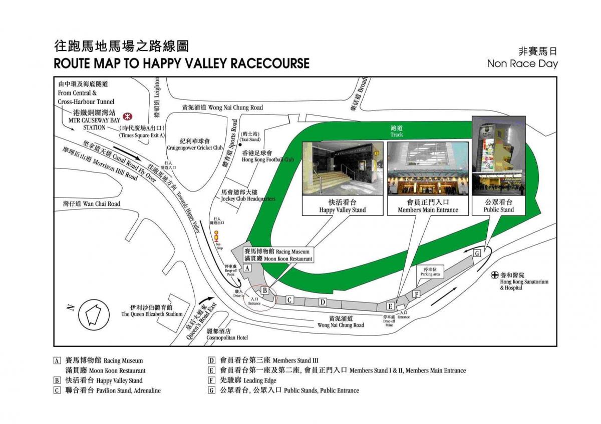 karta över Happy Valley Hong Kong