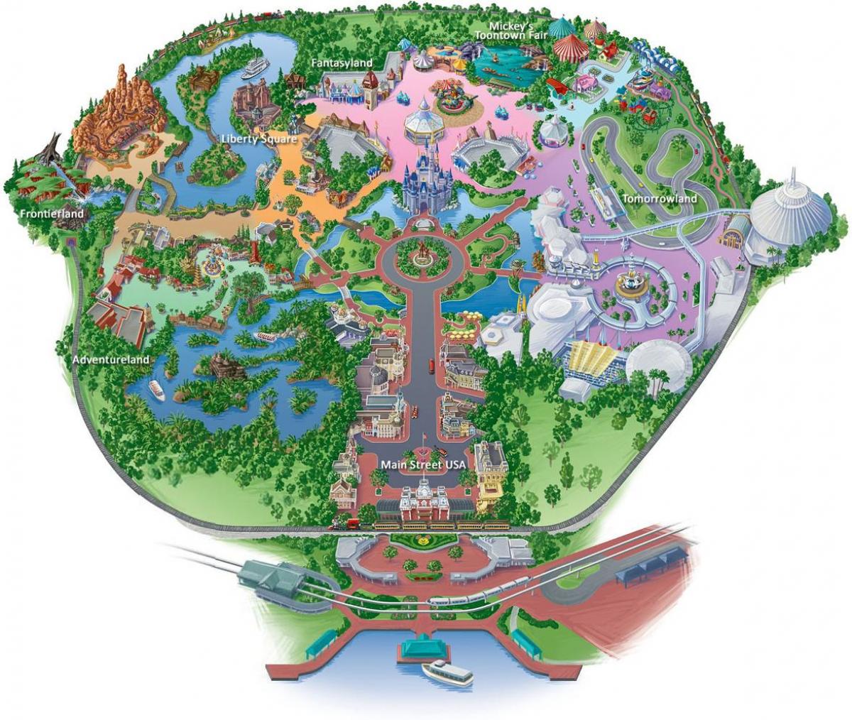 karta över Hong Kong Disneyland.