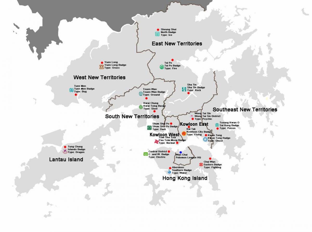 karta över Hong Kong distrikt