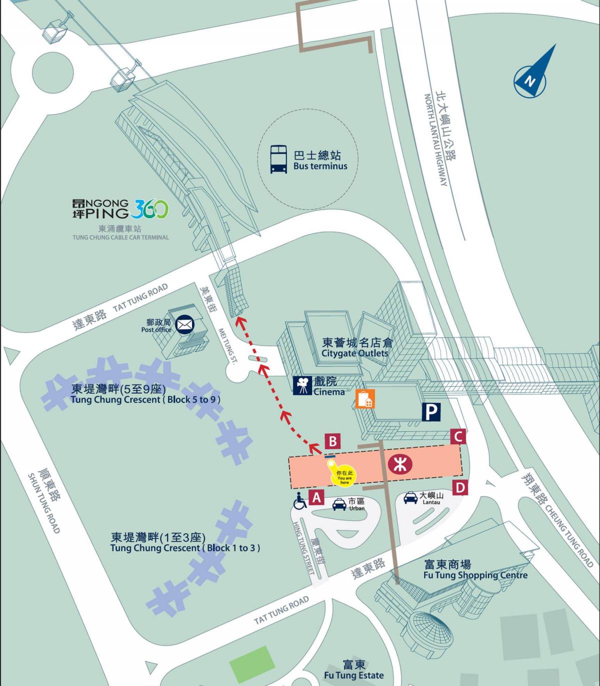 Tung Chung linje MTR-karta