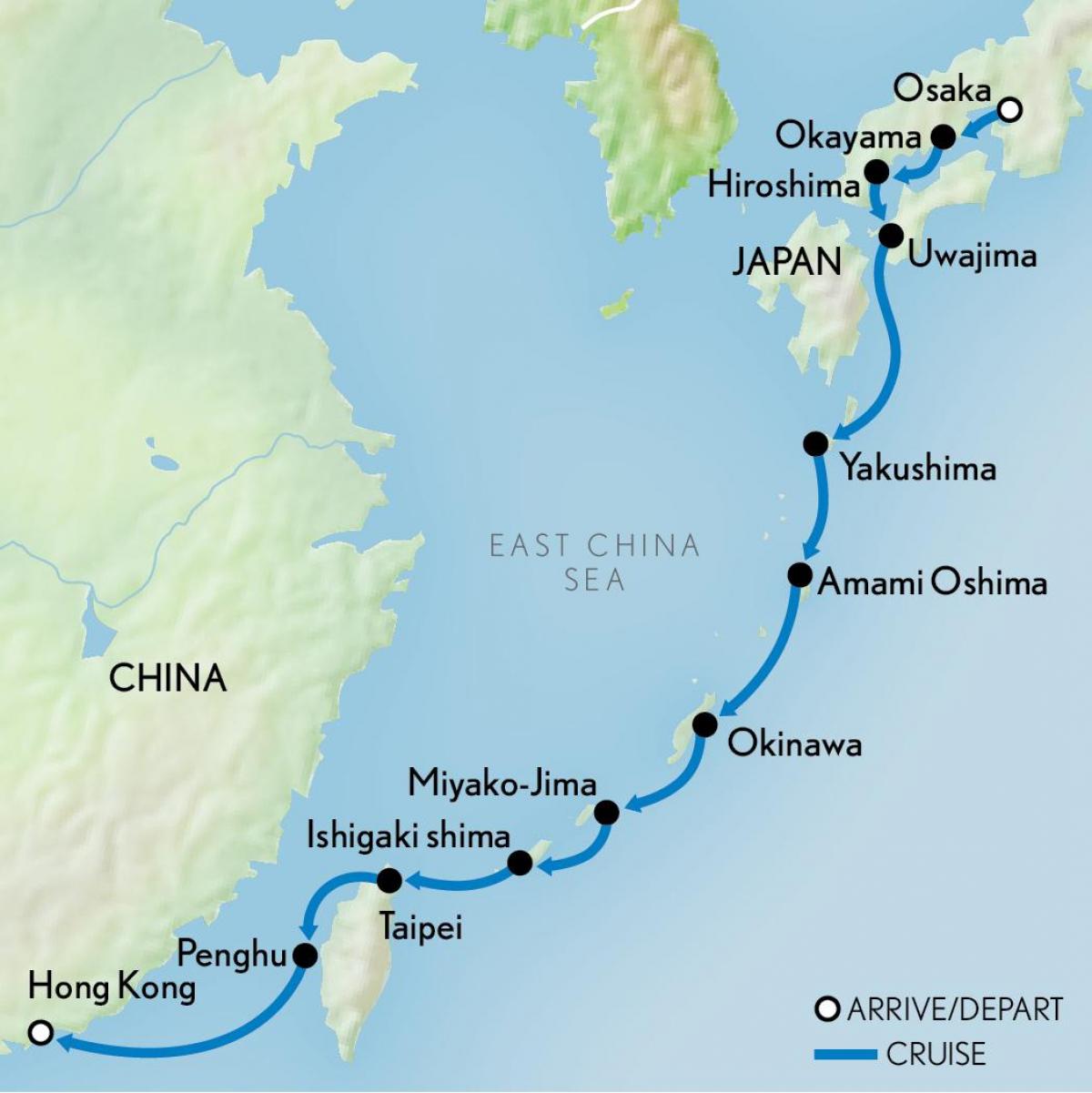 karta över Hong Kong och japan