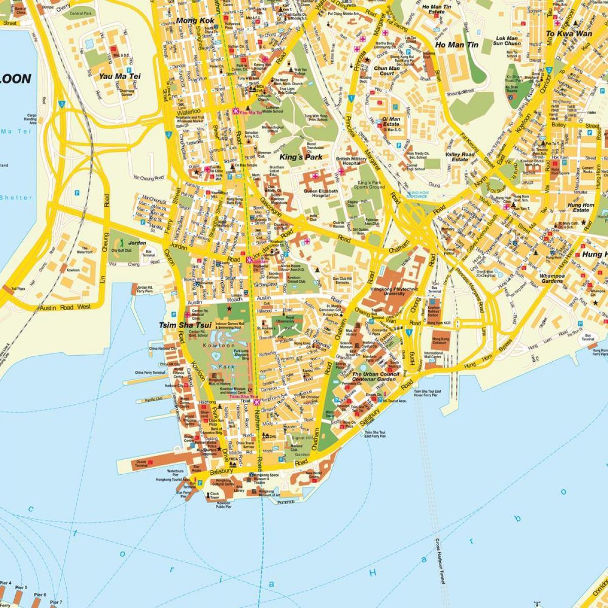 karta över Hong Kong Kina