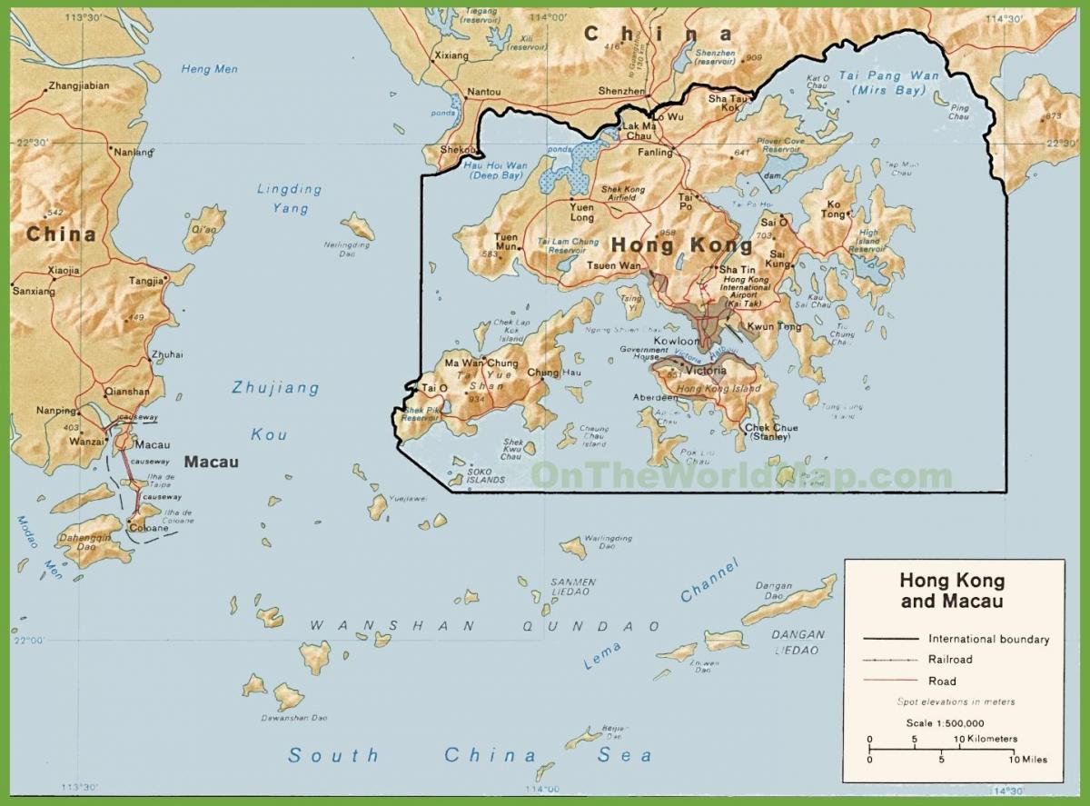 politisk karta över Hong Kong
