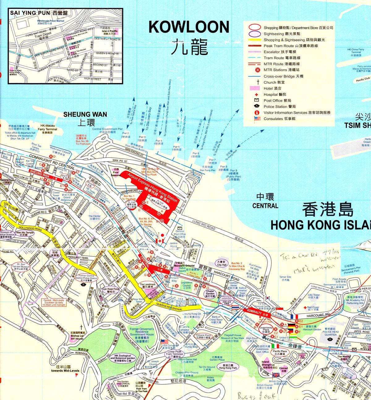 hamnen i Hong Kong karta