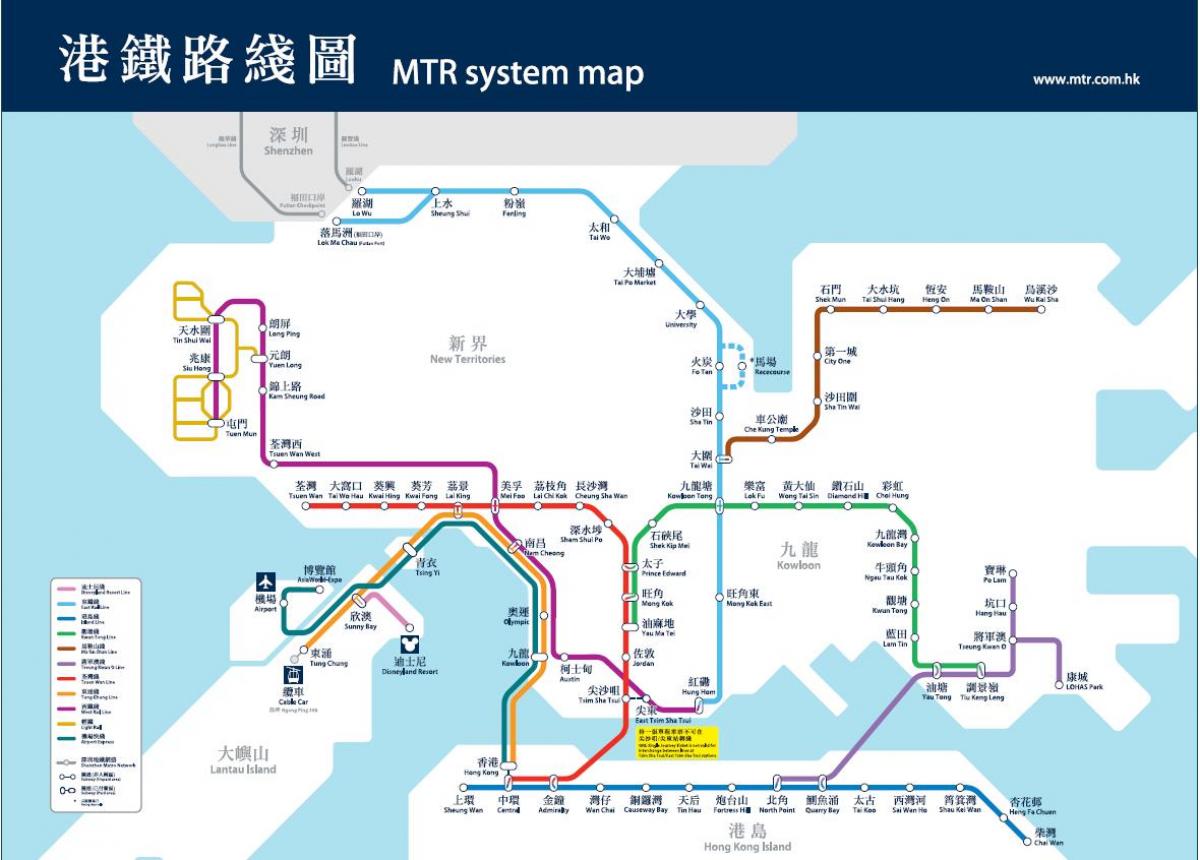 Hong Kong platser av intresse karta