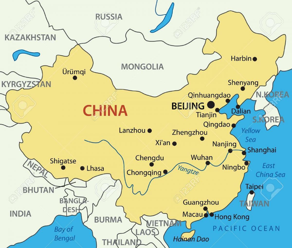 karta över Taiwan och Hong Kong