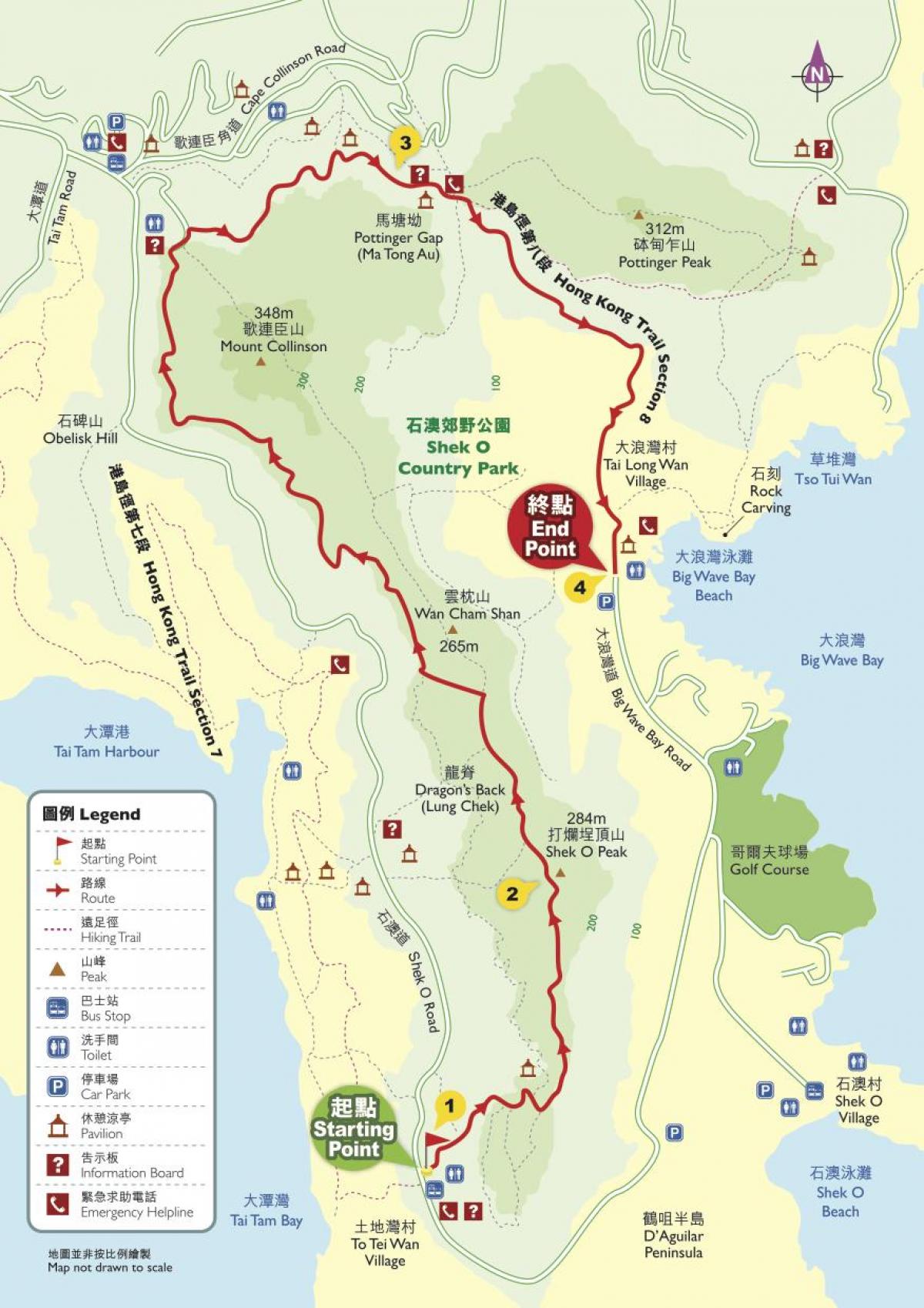 vandring karta Hong Kong