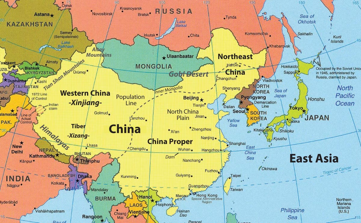 karta över Hong Kong och omgivande områden