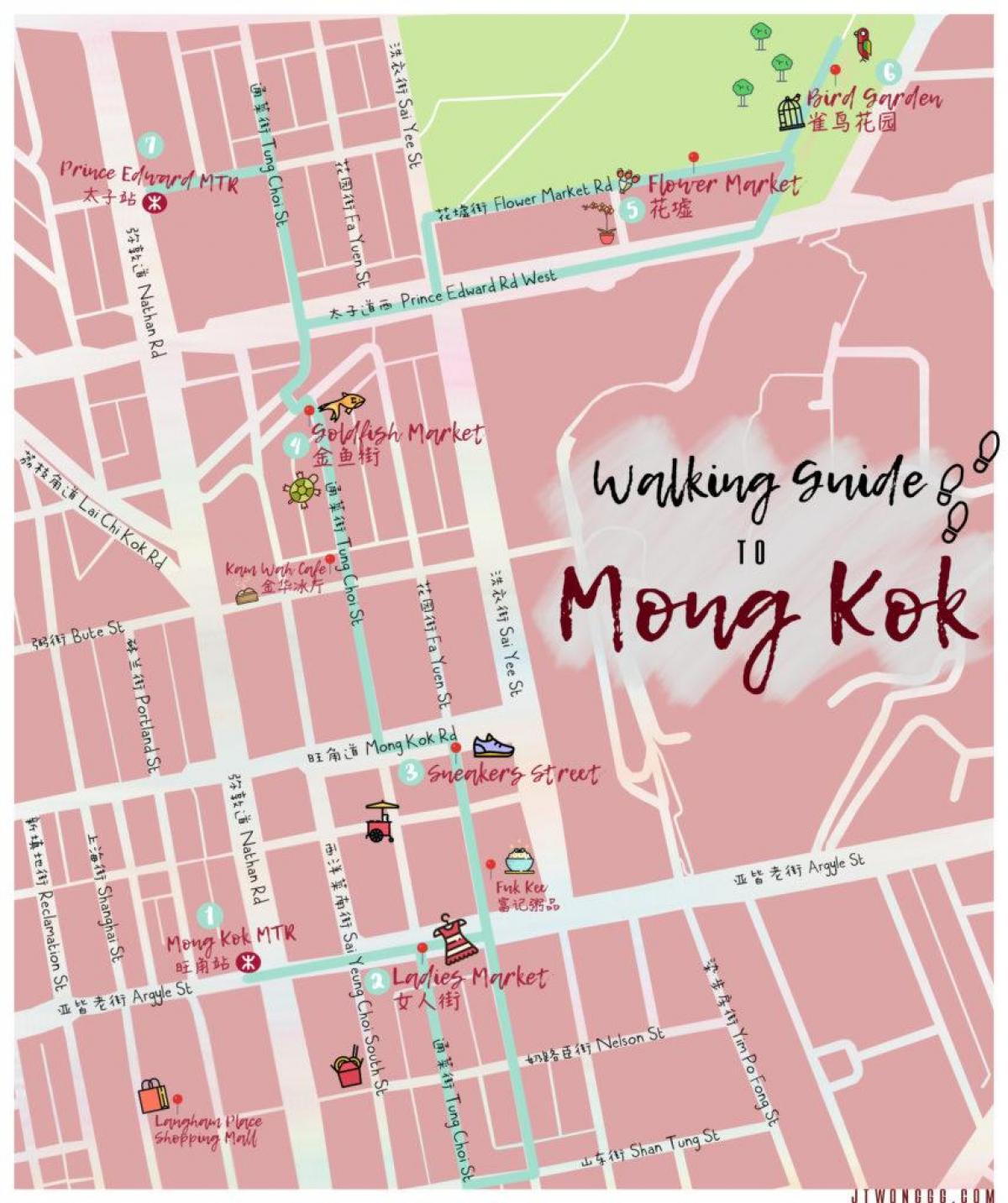 karta över Mong Kok, Hong Kong
