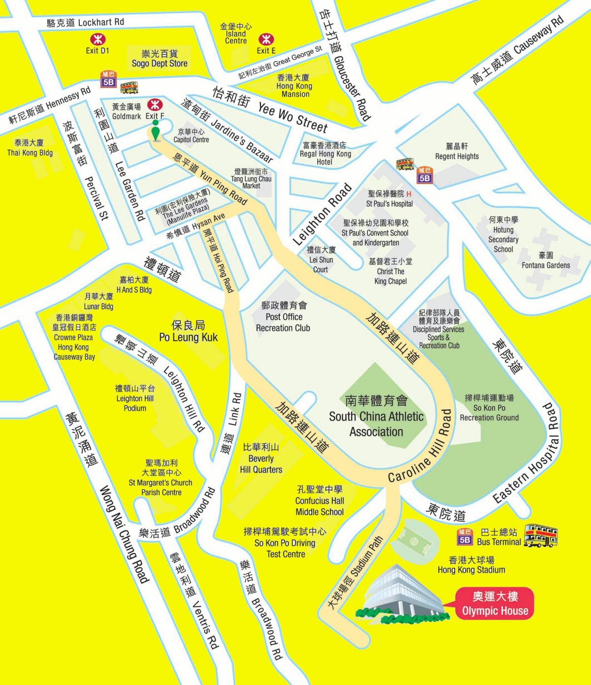 MTR-stationen Olympic karta