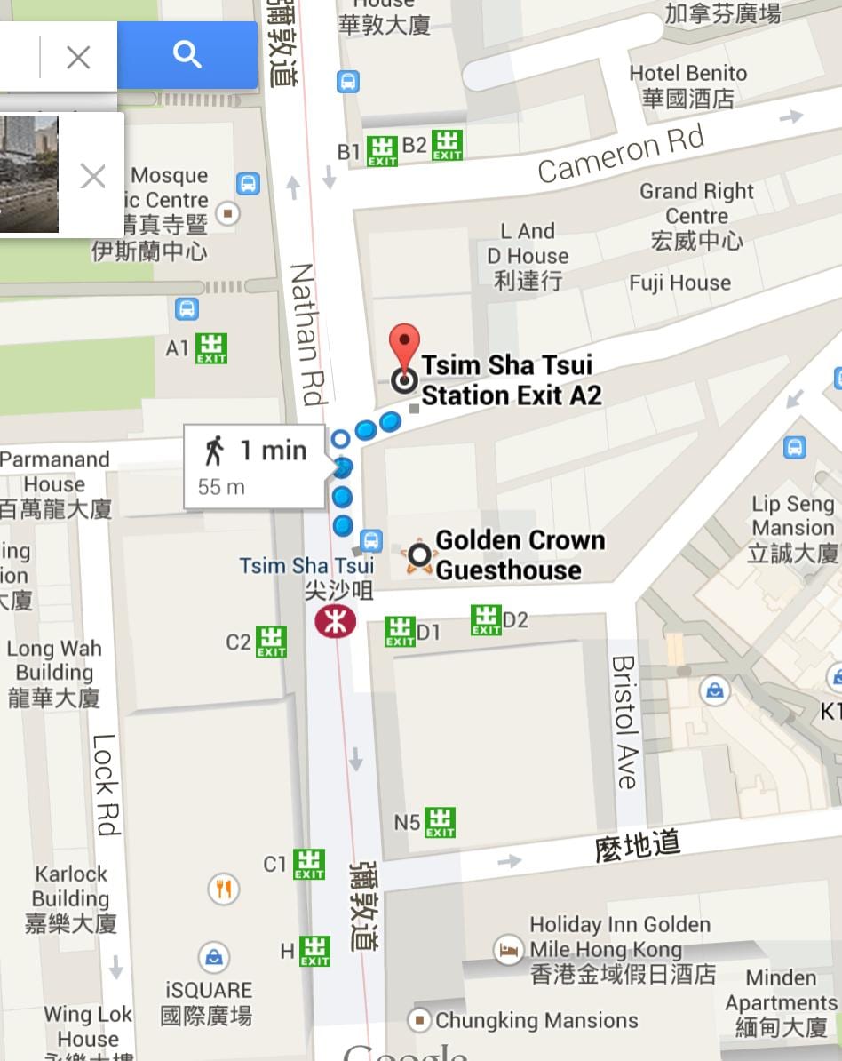 Mtr-stationen Tsim Sha Tsui karta