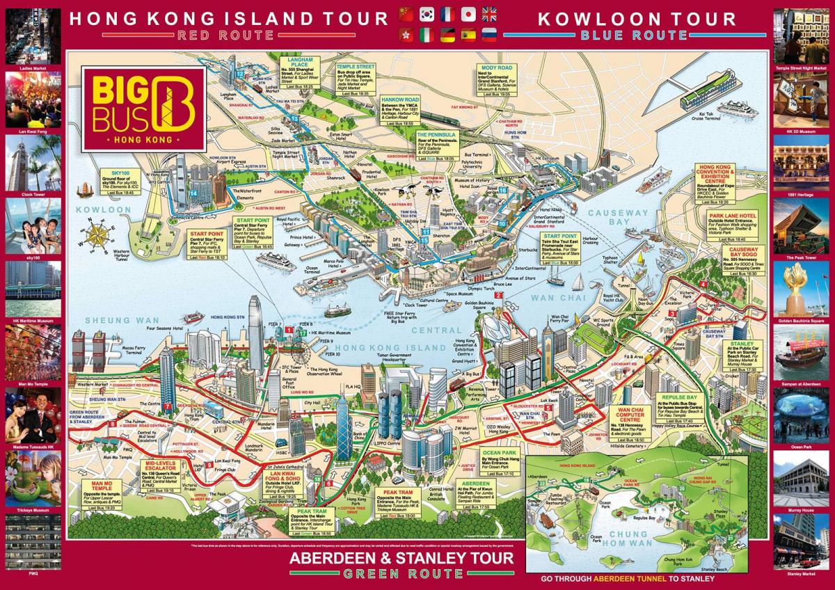 Hong Kong stor buss tur karta