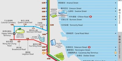 Hong Kong ding ding spårvagn karta