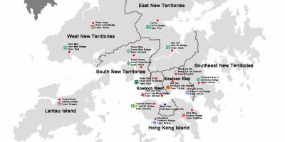 Karta över Hong Kong distrikt