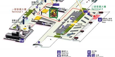 Hong Kong flygplats och karta terminal 1 och 2