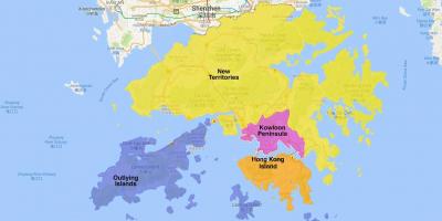 Karta över Hong Kong området