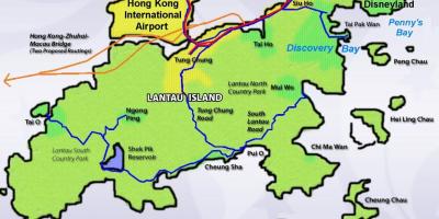 Lantau island i Hong Kong karta