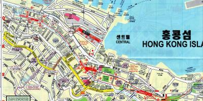 Karta över stadsdelen Sheung Wan i Hongkong